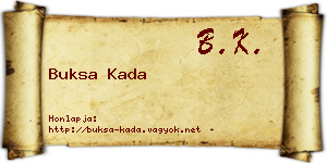 Buksa Kada névjegykártya